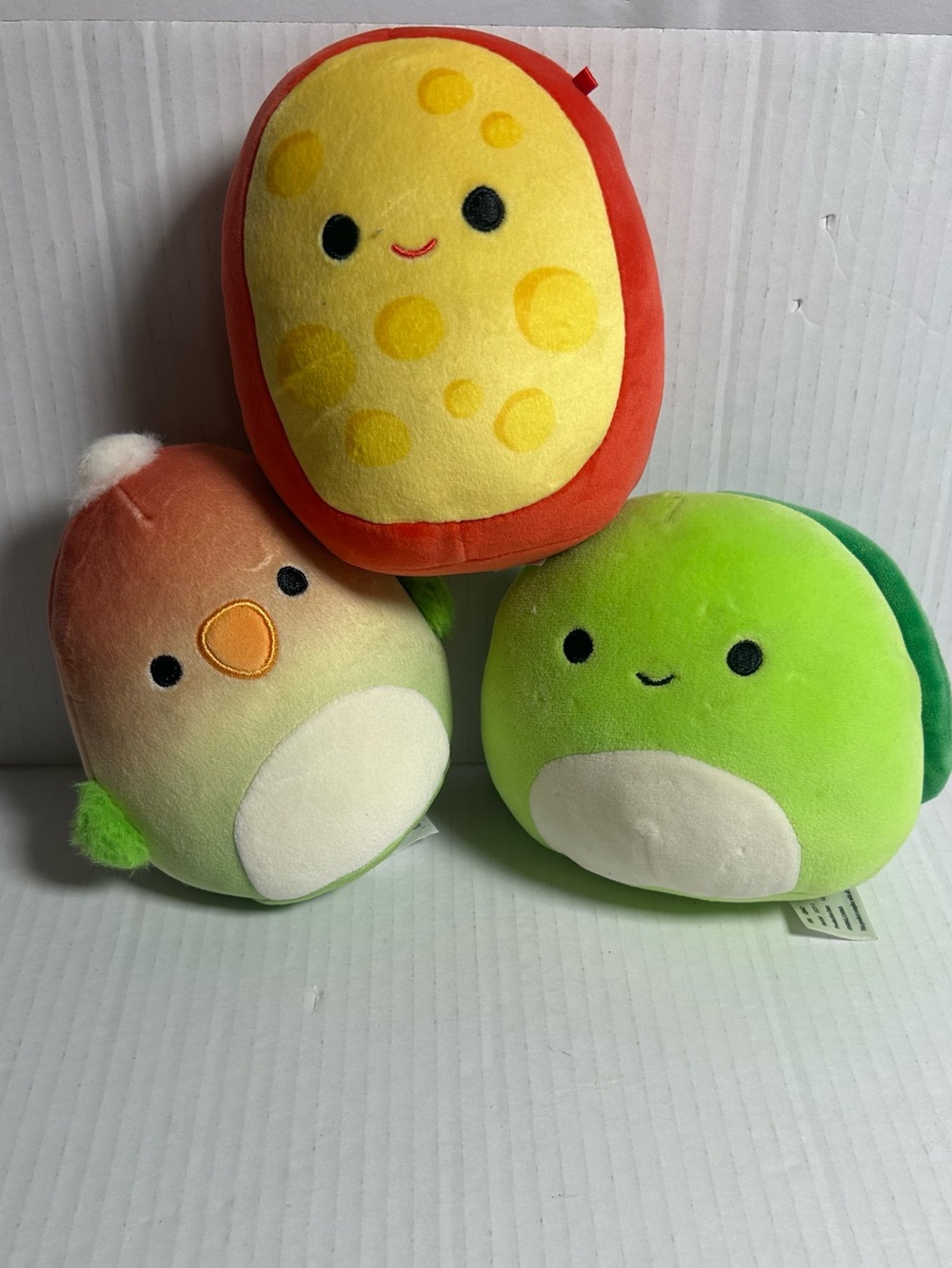 Squishmallow stuffed animals by Kellytoy. Set of three